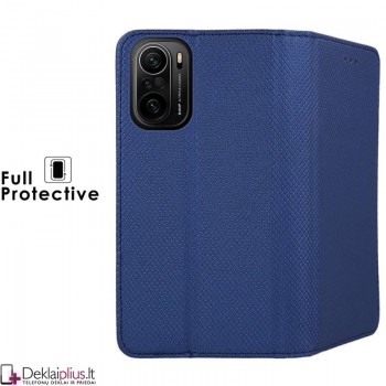 Telone smart magnet serijos atverčiamas dėklas - mėlynas (telefonams (Xiaomi Redmi Note 10/Note 10S/Poco M5S)